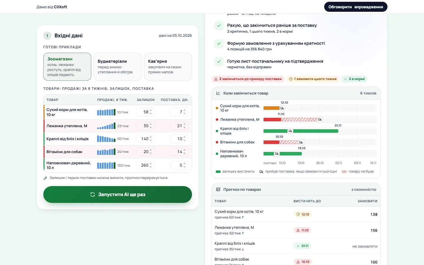 Робоча зона з результатом роботи AI
