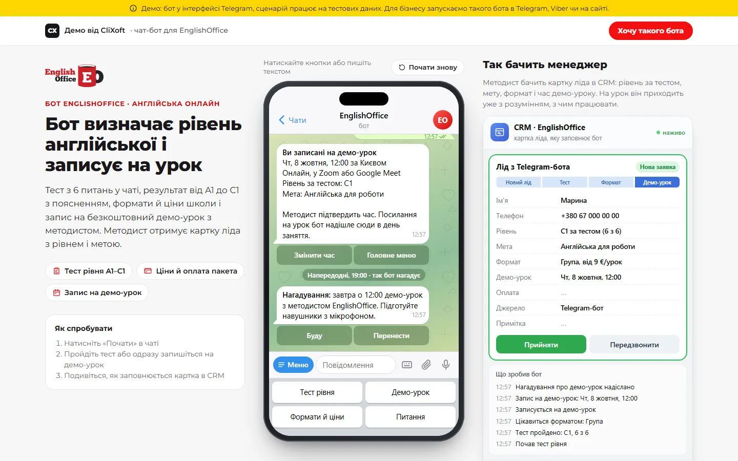 Підсумок і панель менеджера