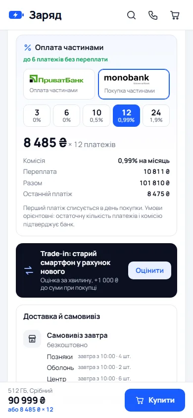 Картка й частини