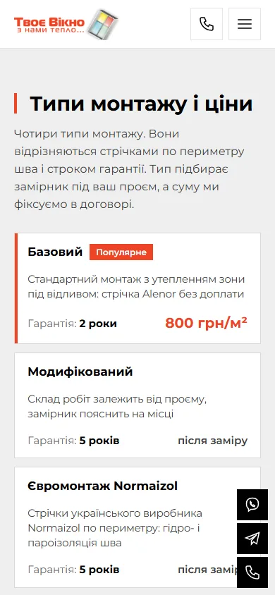 Типи монтажу