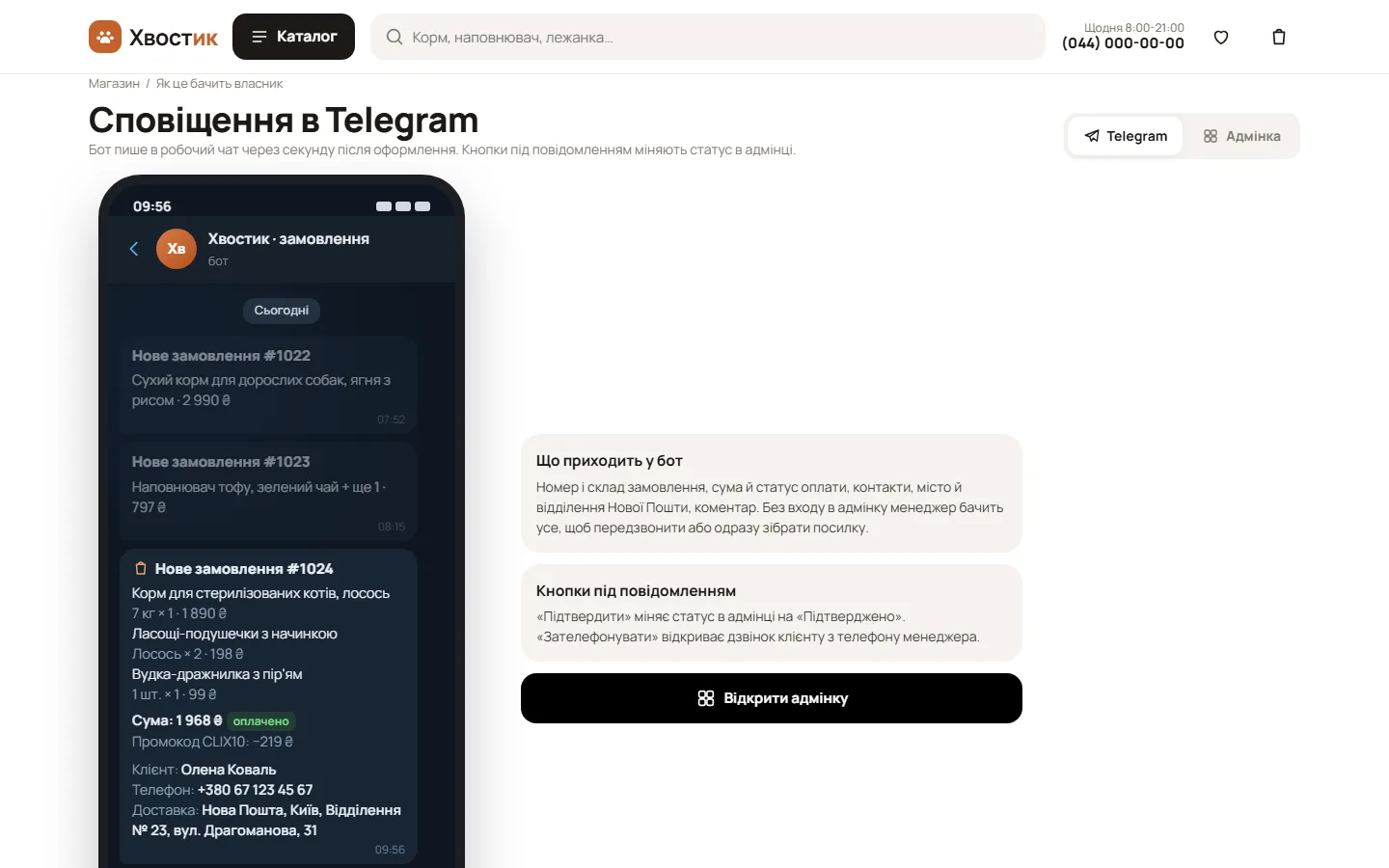 Повідомлення в Telegram