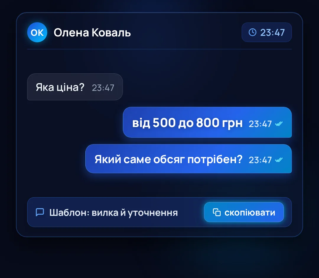 Ілюстрація до кроку «Шаблони для заперечень, нічних запитів і допродажу»